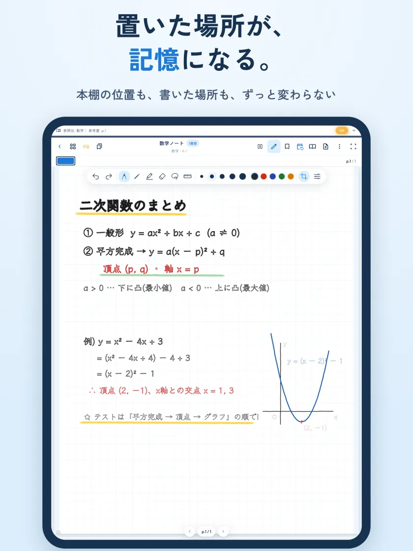 置いた場所が、記憶になる。本棚の位置も、書いた場所も、ずっと変わらない